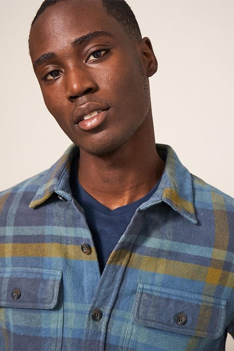 DARWEN CHECK OVERSHIRT KHAKI GREEN 4