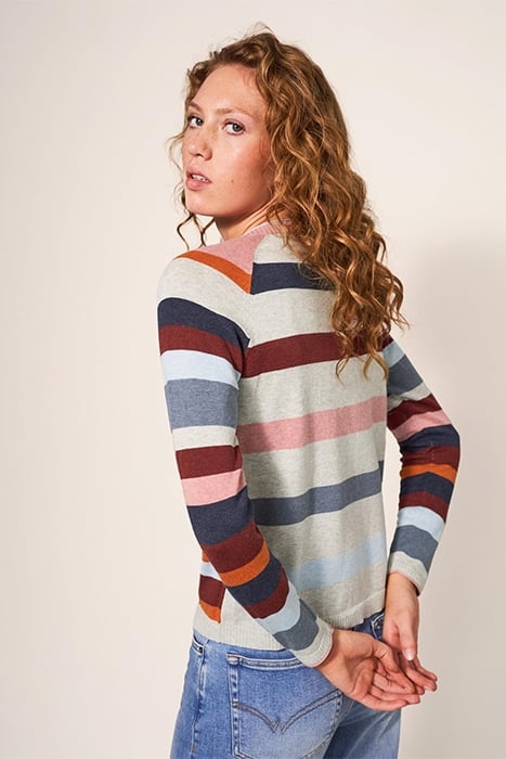 LULU STRIPE CARDI PINK 2