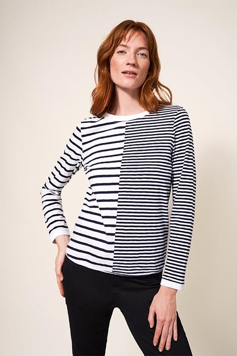 CAIE STRIPE TEE NAVY 1