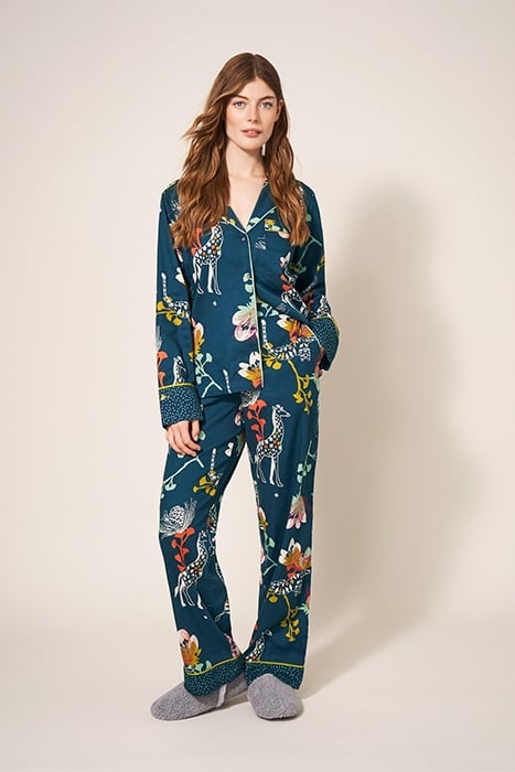 NINA PJ BOTTOM TEAL PRINTED 3