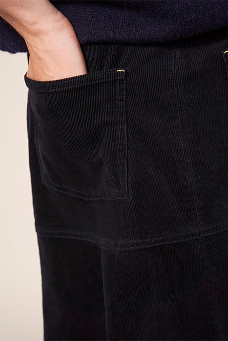 QUINN CORD SKIRT PURE BLACK 5