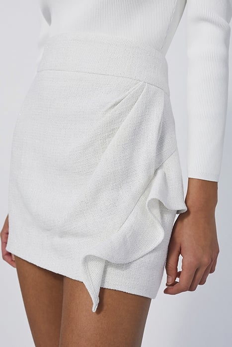 YONI MINI SKIRT IN WHITE/SILVER 1