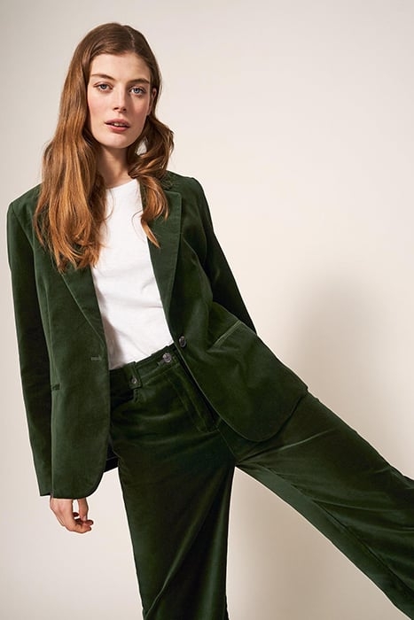 EVELYN VELVET BLAZER DARK GREEN 2