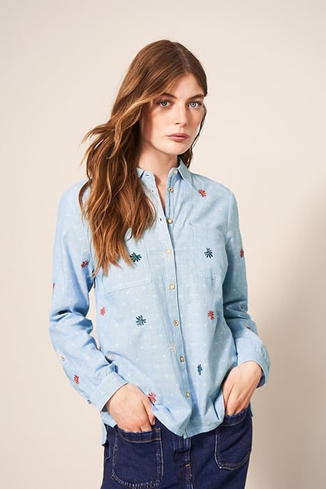 SOPHIE EMBROIDERED SHIRT BLUE 1