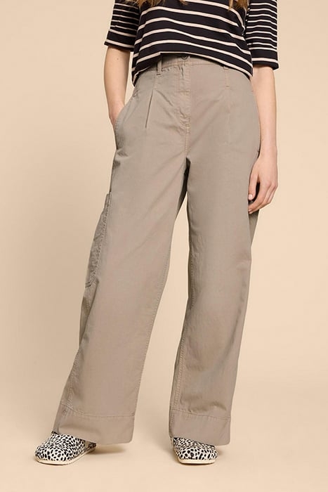 CARLIE WIDE LEG CARGO TROUSER LIGHT NATURAL 1