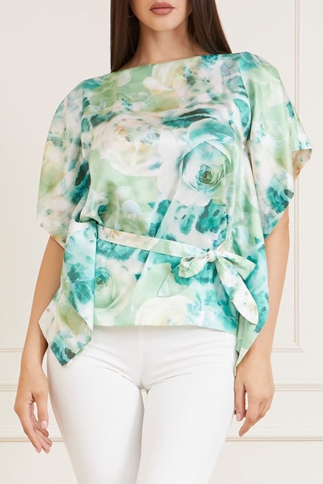 BAJA BEACH KIMONO ROSES BOUQUET BLOUSE PRINT 1