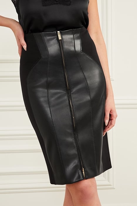 MARCIANO BY GUESS ROSE SKIRT JET LEATHER BLACK 8