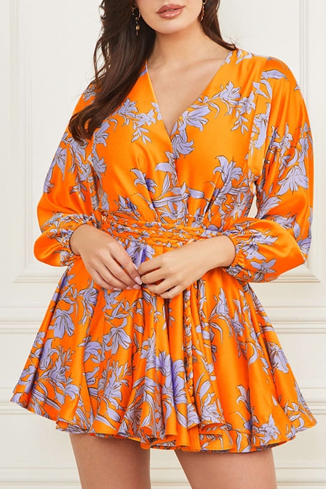 MAYA SURPLICE DRESS SUNBURST ORANGE 7