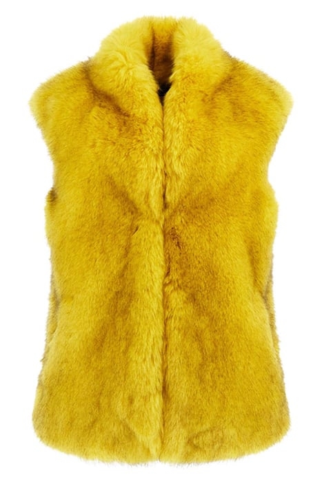 ELODIE FAUX FUR VEST LAGUNA GOLD CARDIGAN MULTI 4
