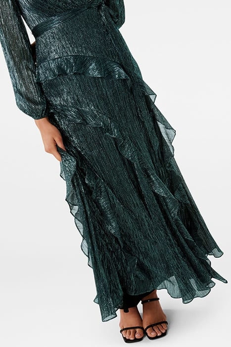 DECLAN PLISSE RUFFLE MIDI DARK GREEN 5