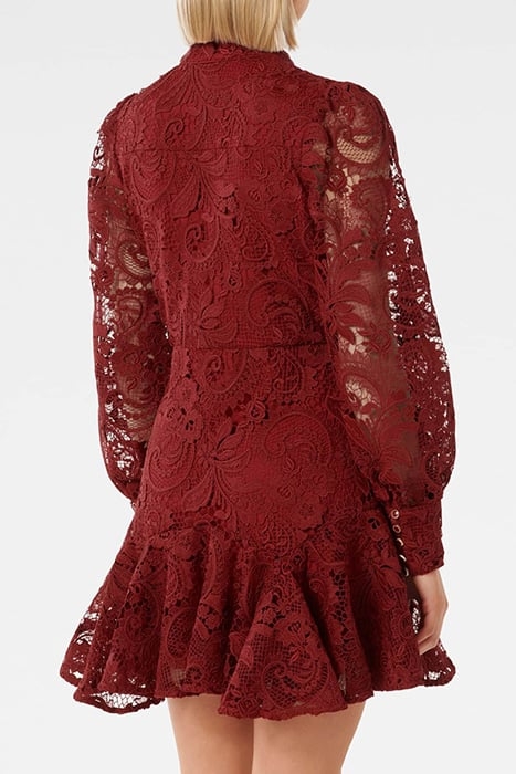 IRIS LACE MINI DRESS RIO RED 2