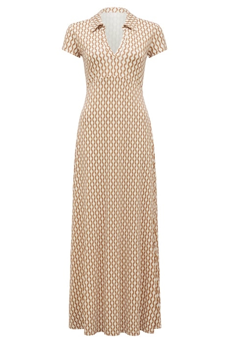 LORINDA PETITE JERSEY DRESS MOCHA CARTER GEO 3