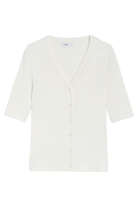 V CARDIGAN SHORT SLEEVE KNITS ECRU 4