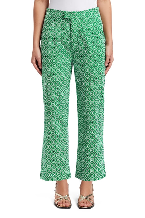 BRODERIE STRAIGHT LEG PANT GREEN BRODERIE ANGLAISE 1
