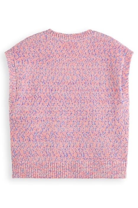 SPACE DYE V NECK KNITTED TANK PINK SPACE DYE 5