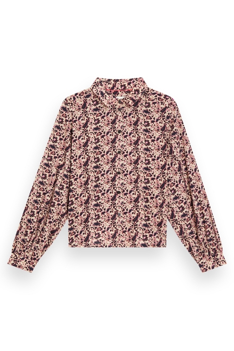 PRINTED BALLOON SLEEVE SHIRT BLOCK FLORAL 1