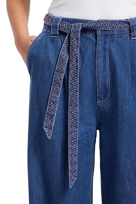 SUMMERY PANT WITH BELT - WASHED INDIGO WASHED INDIGO 7