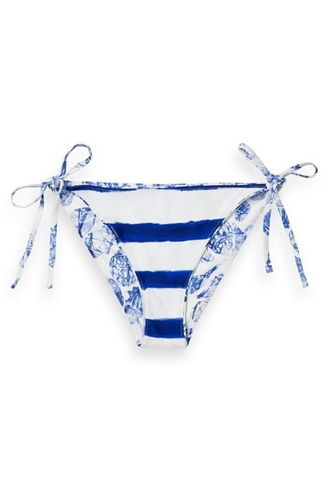 REVERSIBLE PRINTED BIKINI BOTTOM SHELL BATIK BLUE 1