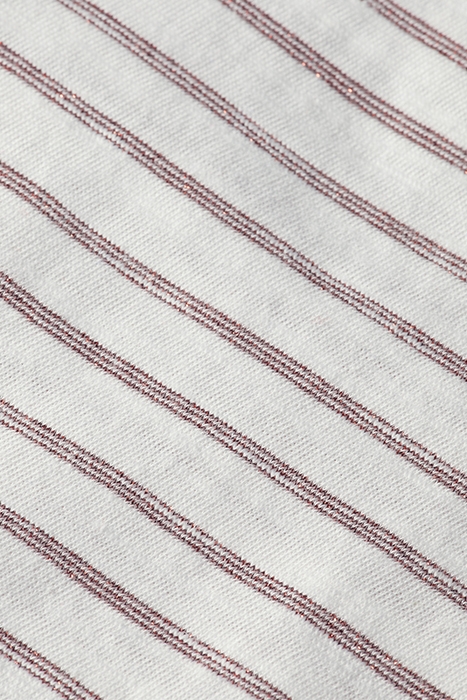 RELAXED FIT LUREX STRIPE T-SHIRT WHITE 3