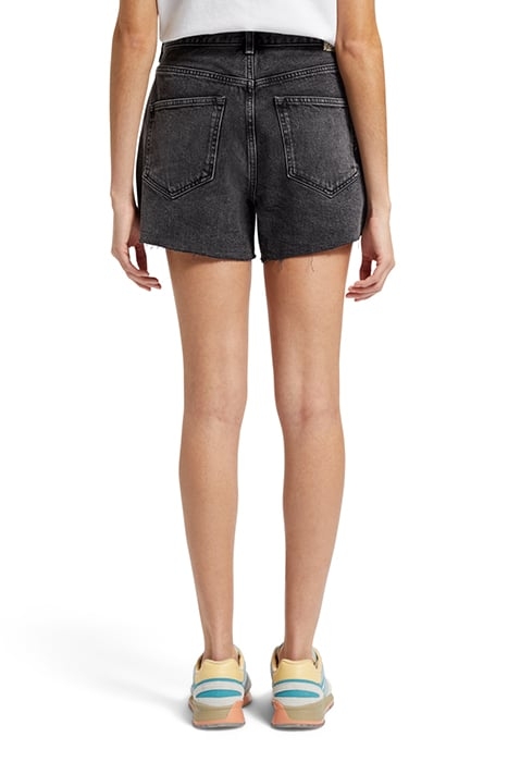 THE RAY 5 POCKET LOW RISE DENIM SHORT - WASHED BLACK WASHED 2