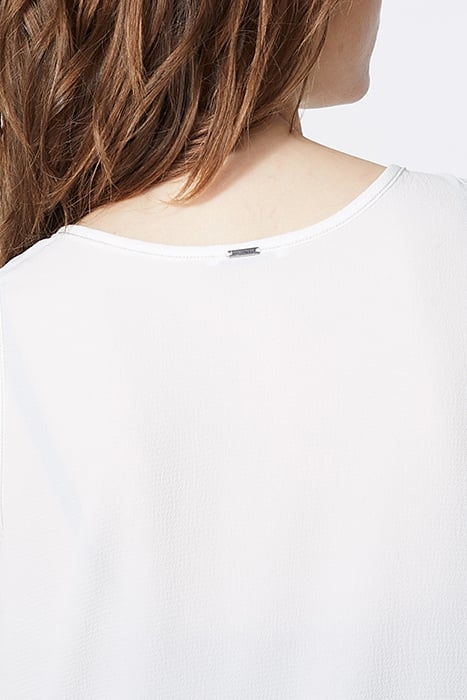 SILVER TOPSTITCHED CRÊPE SLEEVELESS TOP 6