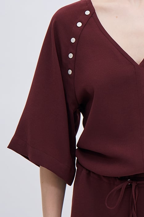 GARNET DRESS WITH PRESS STUD DECOR 7