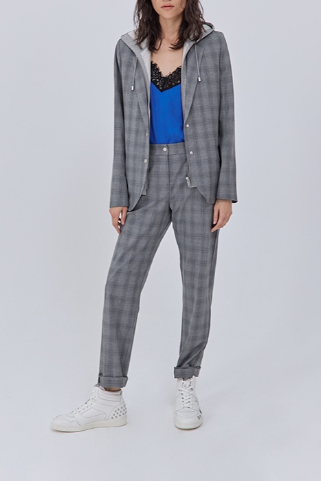 CHECKED SUIT JACKET WITH HOODED FACING 3