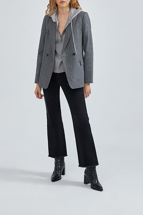 GREY KNIT CARDIGAN, JACQUARD SLOGAN FRONT & BACK 3