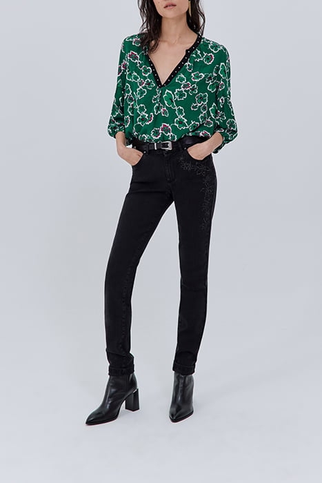 GREEN XL FLORAL PRINT BLOUSE 3