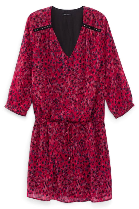 PINK RECYCLED PAISLEY LEOPARD PRINT SHORT DRESS 4