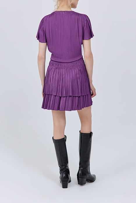 PURPLE SHORT DRESS WITH MICRO-PLEATED RUFFLES 3