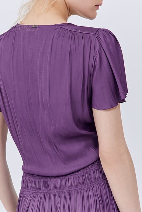 PURPLE SHORT DRESS WITH MICRO-PLEATED RUFFLES 6