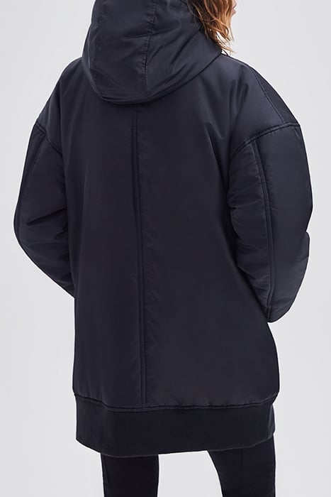 BLACK MID-LENGTH BOMBER-STYLE PARKA 2