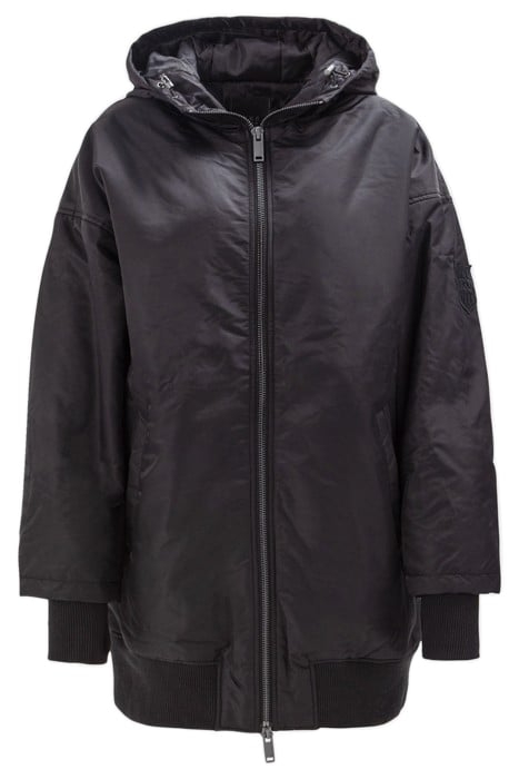 BLACK MID-LENGTH BOMBER-STYLE PARKA 4