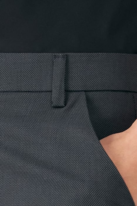 BLACK SEMI-PLAIN JACQUARD STRAIGHT SUIT TROUSERS 5