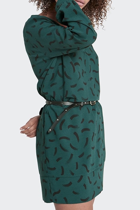 IMPERIAL GREEN DRESS WITH WAVE PRINT 5
