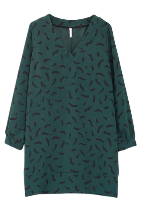 IMPERIAL GREEN DRESS WITH WAVE PRINT 3