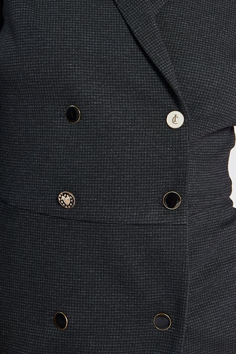 CHARCOAL HOUNDSTOOTH MOTIF UPCYCLED DRESS 6