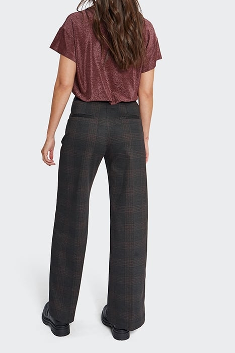 CHARCOAL CHECK UPCYCLED SUIT TROUSERS 2