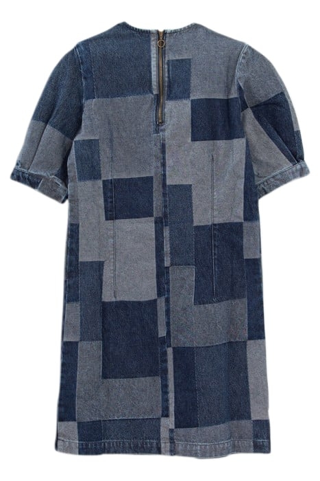 BLUE DENIM PATCHWORK-STYLE DRESS 2