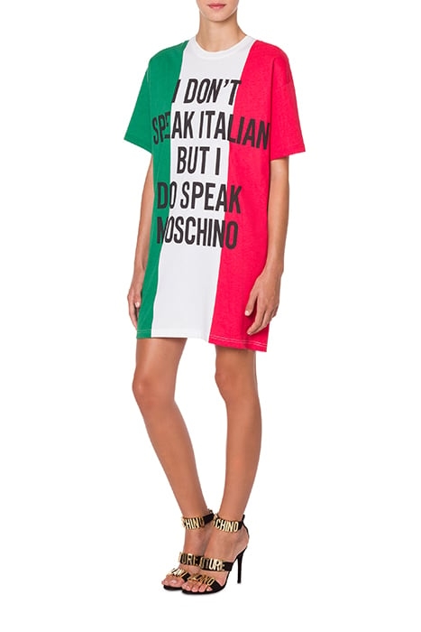 ITALIAN SLOGAN JERSEY DRESS MULTICOLOR 1