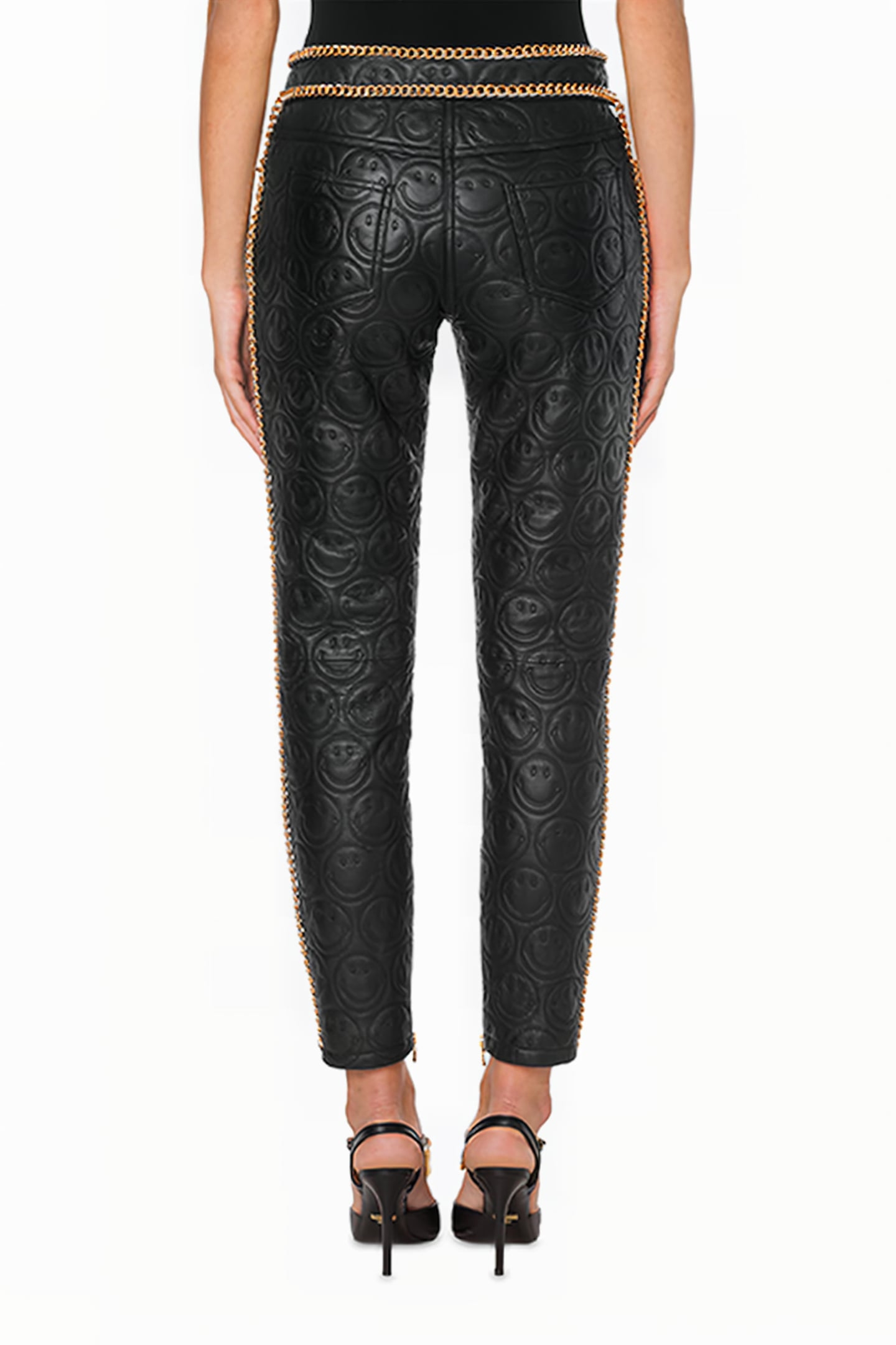 MOSCHINO X SMILEY© NAPPA TROUSERS BLACK 2