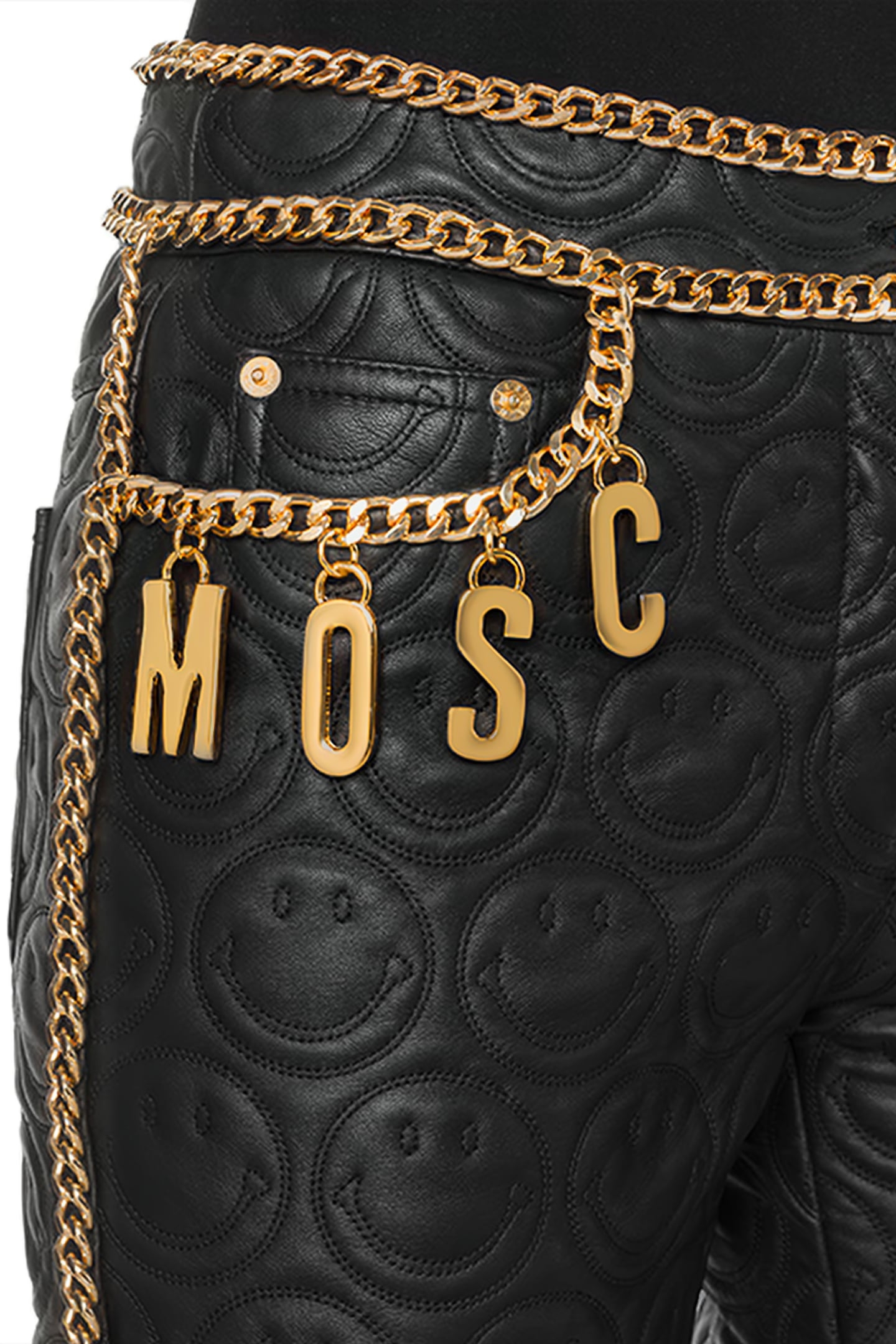 MOSCHINO X SMILEY© NAPPA TROUSERS BLACK 4