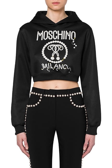 PEARLS DOUBLE QUESTION MARK TECHNICAL SWEATSHIRT BLACK 1