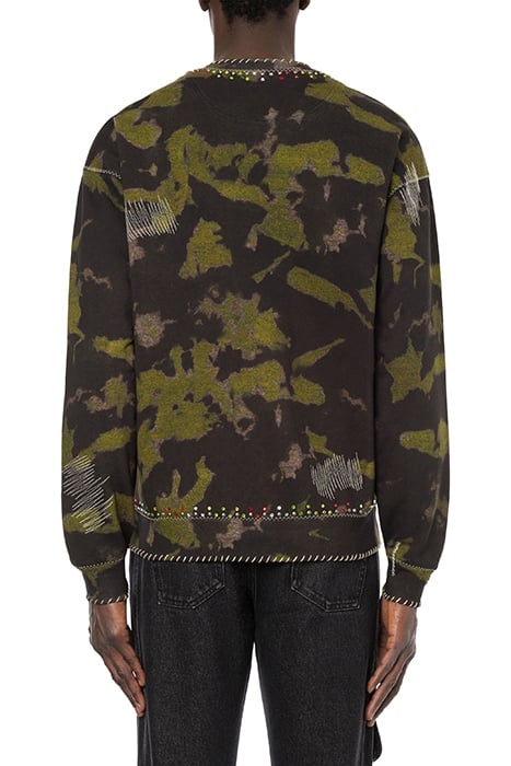 MOSCHINO KATAKANA LOGO CAMOUFLAGE SWEATSHIRT GREEN 2