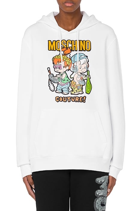MOSCHINO X THE FLINTSTONES™ HOODIE WHITE 1