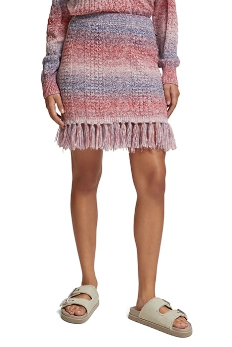 SPACE DYE KNITTED SKIRT CHERRY LIPSTICK SPACE DYE 1