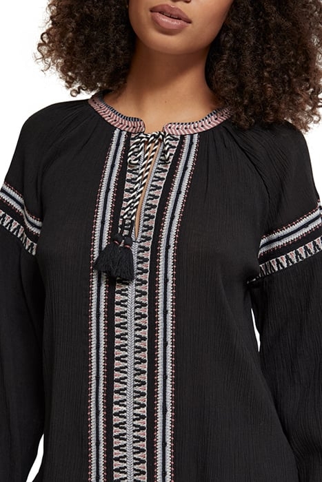 BALLOON SLEEVE EMBROIDERY TOP EVENING BLACK 6