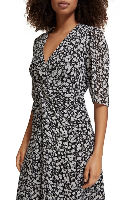 MIDI DRESS WITH DRAPED KNOT DETAIL ANCHOR FLORAL 7