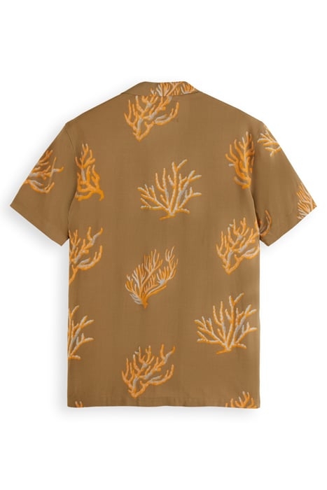 ALLOVER PRINTED VISCOSE SHORT TAUPE CORAL AOP 2